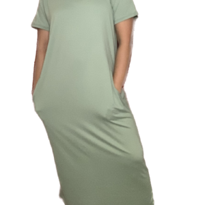 Full Length T-Shirt Dress in Mint Green